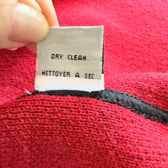 Talbots Petites black wool open cardigan sweater with red interior size PS - Picture 9 of 9